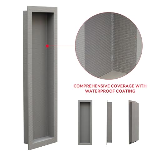 12x46 Inch Waterproof Shower Niche - Embedded Design for Bathroom Tiles