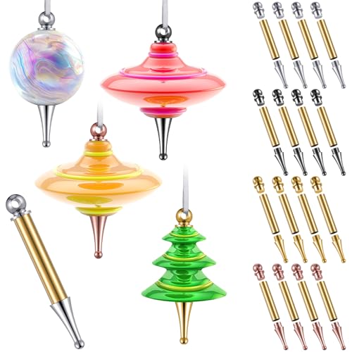 CroBlissful 20 Set Christmas Tree Ornament Woodturning Kit, Multicolor