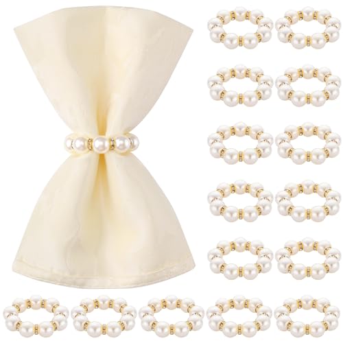 SUREAM Gold Napkin Rings Set of 15 - 2 Inch Elegant Wedding & Party Decor
