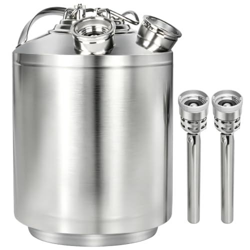 Stainless Steel Beer Line Cleaning Keg with 2 D Couplers - 2.5 Gallon 10L Kit