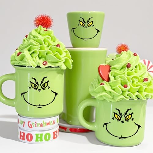 42 Pcs Christmas Face Eyes Stickers for Crafts Small 3 Inch 2 Inch Transfers Vinyl Faces Pitcher Decals for Ornaments Glass Drinking Cups Wood Decorations Balls Party Supplies (face72)