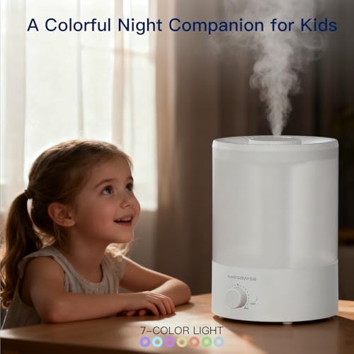 MEGAWISE 2 pack 3.5L Ultrasonic Cool Mist Humidifier – Top-Fill,