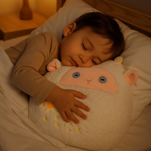 Lamb Plush Pillow Cute White Sheep Plush Toy Soft Fuzzy Lamb Hugging Pillow Stuffed Animal Easter Birthday Gifts for Kids Girls Boys