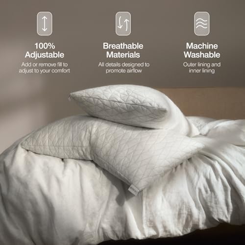 Queen Size Adjustable Memory Foam Pillow with Cover - Coop Home Goods Original White
