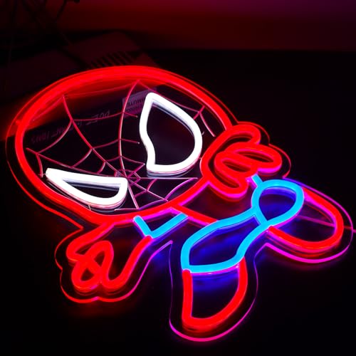 TOPQUALI T-Spider Neon Sign for Wall Decor, Dimmable Anime LED Light, Kids & Game Room Decoration, 12.2x15.7 Inch