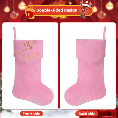 Personalized Velvet Christmas Stockings,19.5 Inches Initial Monogram