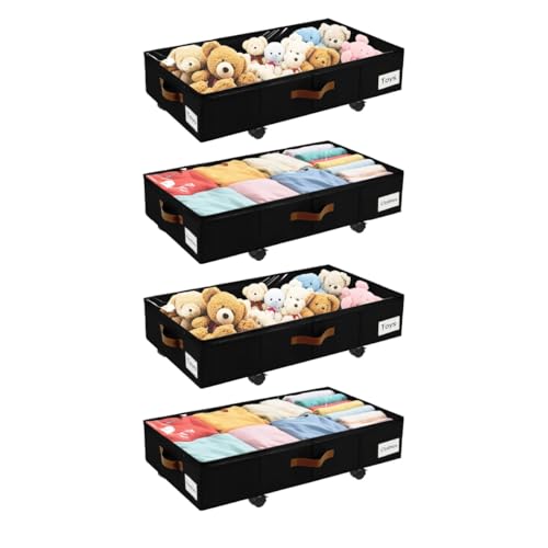 Under Bed Storage with Wheels - Large Capacity Closet Organizer for Clothes Shoes Toys