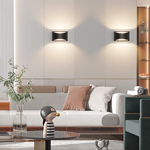 Aipsun Black Modern LED Wall Sconce - Indoor Wall Light with G9 Bulb, Up & Down Lighting, Living Room Bedroom Hallway, Variation: Black / 1