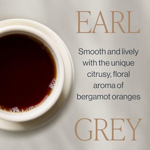 Earl Grey Organic Black Tea Bags - 50 Count Sachets - Caffeinated, Scented Citrus