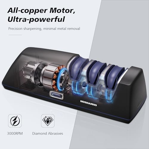 Electric Knife Sharpener - 3-Stage Kitchen Sharpening System for All Knives