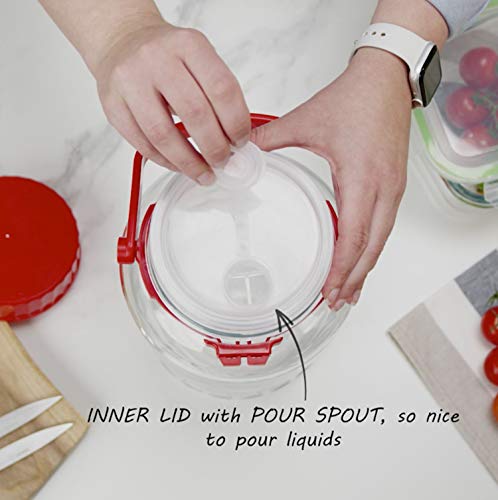 1 Gallon Glass Jar with Lid - Wide Mouth Airtight Food Storage & Fermentation