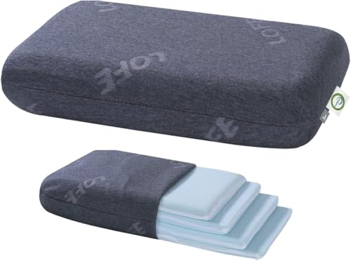 LOFE Adjustable Memory Foam Pillow for Side Sleepers, CertiPUR-US, Grey, 23.6''×14.2''