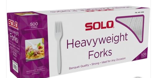 3 Pack Disposable Plastic Forks - Mediumweight, White, 6.41 Inch, 1500 Pieces
