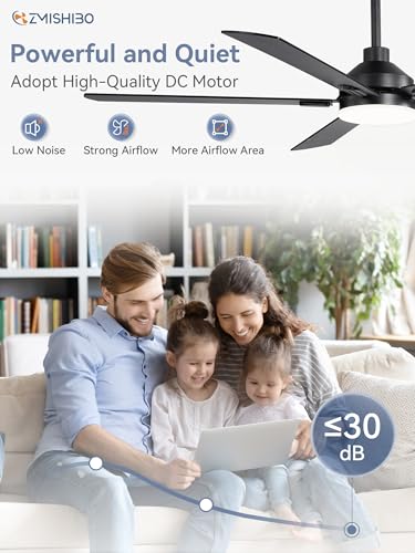 60-Inch Ceiling Fan with Lights and Remote - Black Modern Indoor Fan - Variation of THIS listing 60 Inch / Black / 1