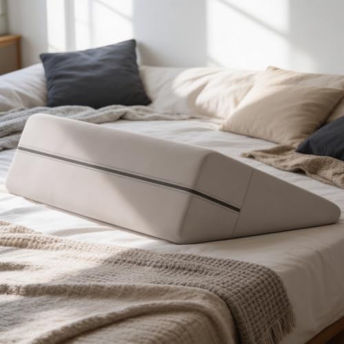 Avana Micro-Velvet 7-Inch Bed Wedge Support 14x24 Inch - Firm Density for Back & Knee Relief