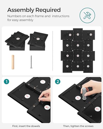 SONGMICS 12-Pack Collage Picture Frames 4x6, Ink Black Wall Decor Set