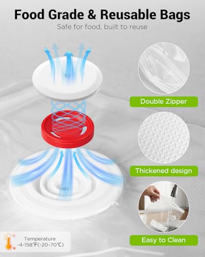 Cordless Food Vacuum Sealer Machine with 30 Reusable Bags - Electric Pump + Variations