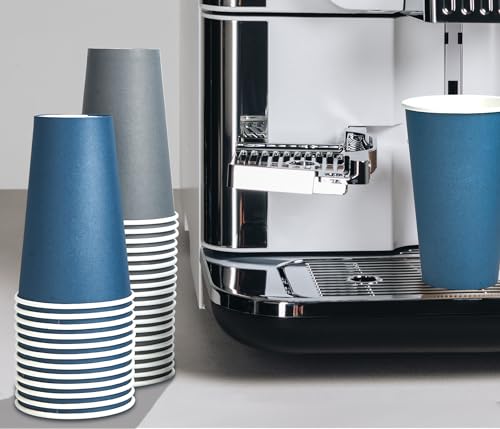 20 oz Disposable Paper Coffee Cups with Lids - Blue & Gray Variation