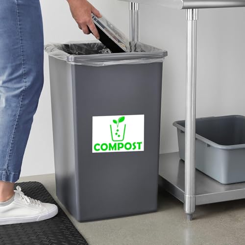XTRAYXRAY 10x7 Inch Compost White Trash Recycle Sticker Set of 3 for Bins