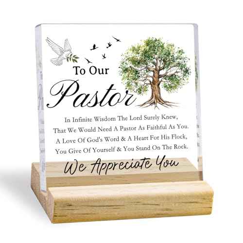 Pastor Appreciation Gifts Acrylic Plaque Thank You Gifts For Pastor Christian Decor Religious Gifts For Men Women Pastor Retirement Gift Church Decor Inspirational Tabletop Decorate