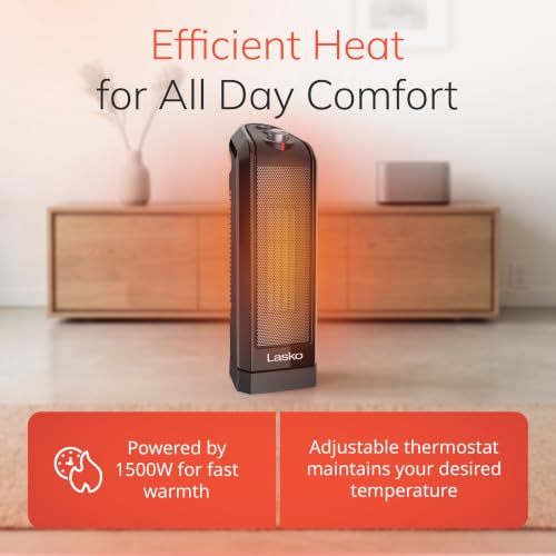 Lasko CT14650 Small Portable 1500W Oscillating Electric Ceramic Space
