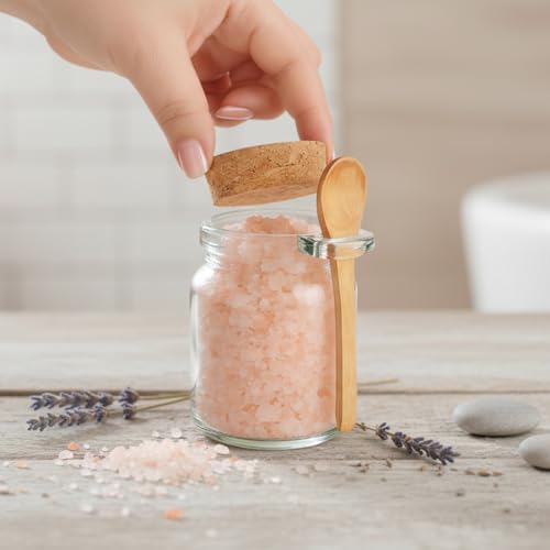 24 Pack Glass Sugar Scrub Jars with Bamboo Spoons & Lids - Bath Salt Containers
