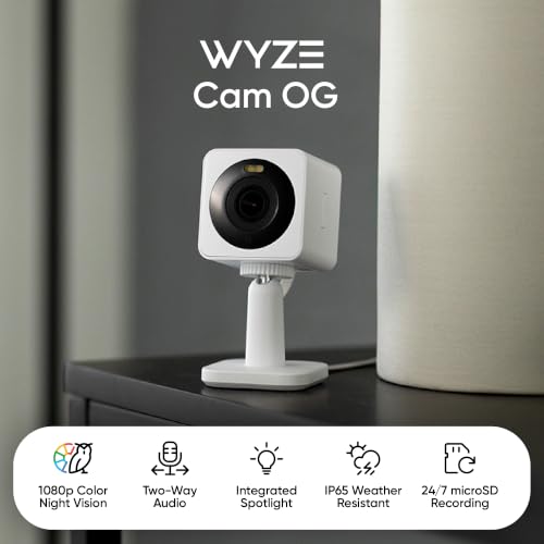 WYZE Cam OG Indoor/Outdoor Security Camera with Color Night Vision - White / 1 Pack