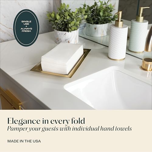 300 Pack Disposable Linen-Feel Guest Hand Towels - Bathroom & Kitchen Use