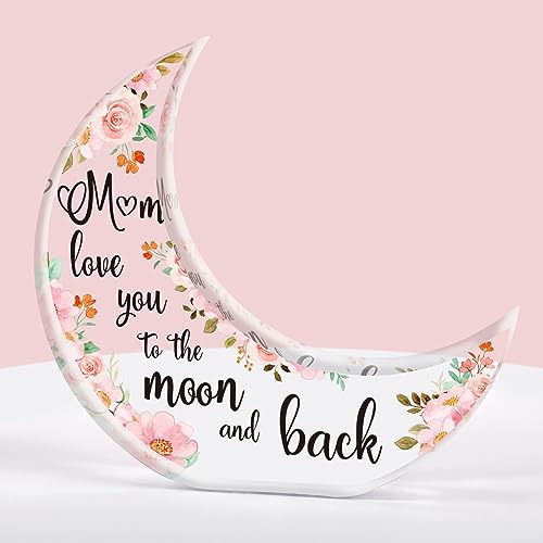 Einanmut Mom Moon Acrylic Plaque Gift - Special Gifts for Mom