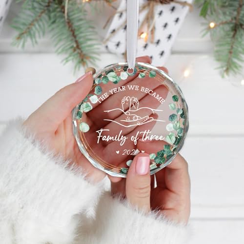 Personalized Baby Announcement Glass Ornament for First Time Parents 2026 Gift
