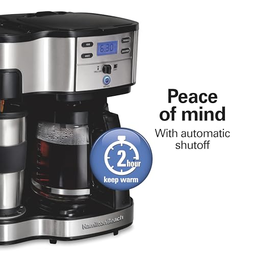 Hamilton Beach 2-Way Coffee Maker with 12-Cup Pot & Single-Serve - Black/Stainless Steel