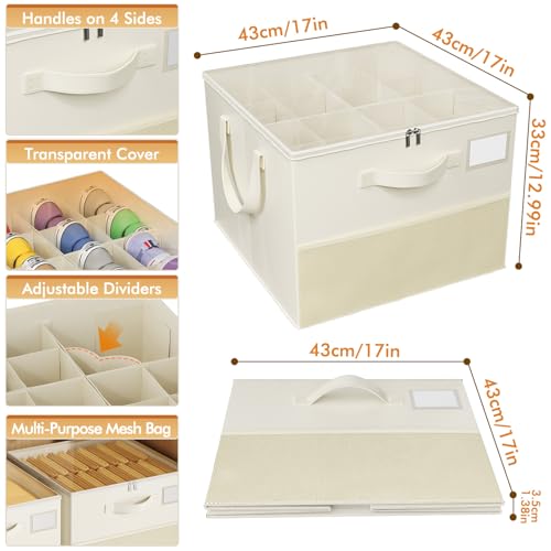 NestOrganix Beige Foldable Shoe Organizer for Closet, Holds 16-24 Pairs
