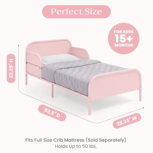 Delta Children Pink Magic Magnet Toddler Bed with Book Storage, Safety & Custom Magnets