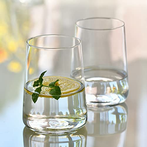 Krosno Water Glasses Set of 6 - 16.6 oz Modern Tapered Tumblers, Infinity Collection