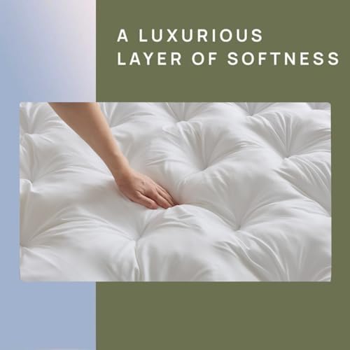 White 5-Inch Memory Foam Mattress Topper King for Back Pain Relief