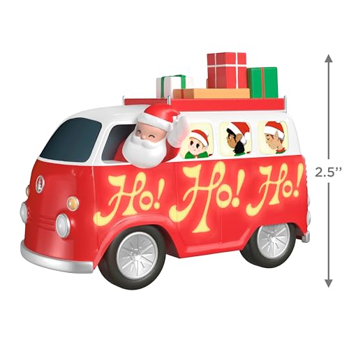 Here Comes Santa Claus Christmas Ornament - Hallmark Keepsake, Music & Lights, Vintage Van Design