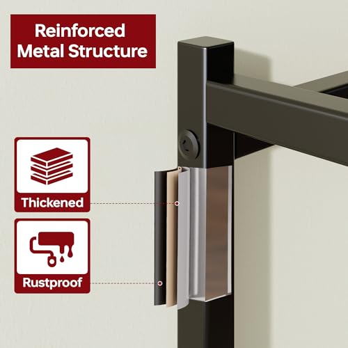 Black 5-Tier Metal Shelving Unit with Adjustable Feet - 17.7 x 11.8 x 56.3 inches