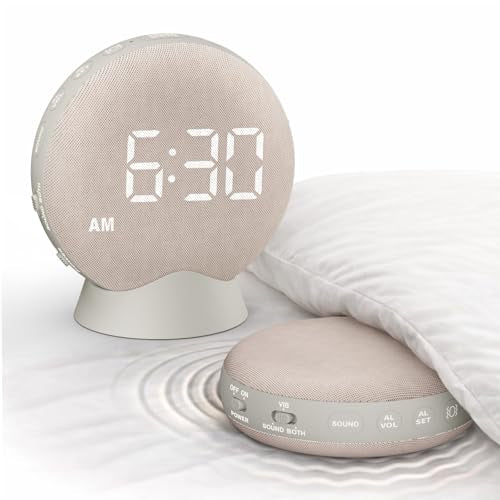 SolaceRise Extra Loud Vibrating Bed Shaker Alarm Clock Putty - Heavy Sleepers