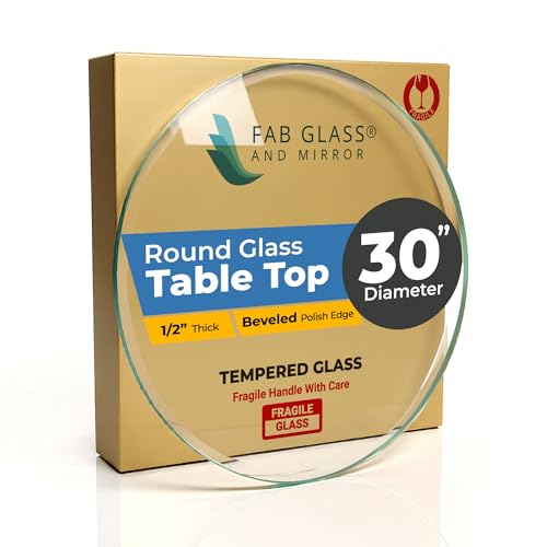 30-Inch Round Tempered Glass Table Top 1/2 Inch Thick Beveled Edge - Fab Glass & Mirror