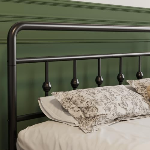 Black 12 Inch Twin Bed Frame with Headboard Footboard and Underbed Storage
