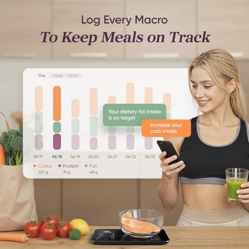 Cosori Smart Food Scale with Nutritional Calculator - Black, 11lb Capacity