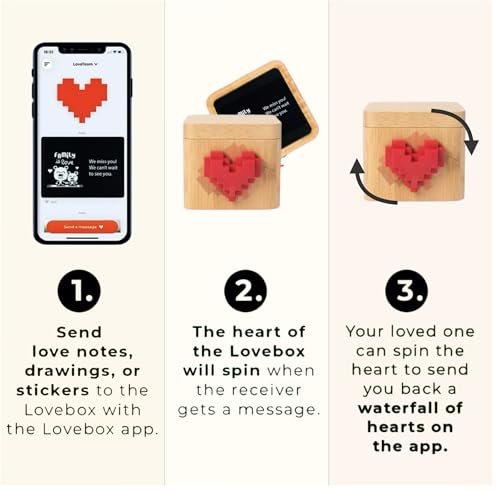 Lovebox Black & White Love Note Messenger - Connected Message Device