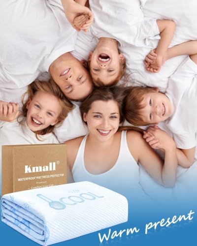Kmall Blue Queen Size Cooling Waterproof Mattress Protector - Breathable & Noiseless Pad