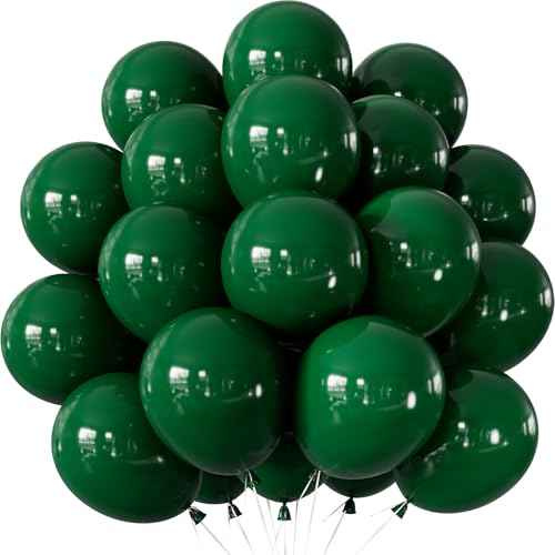 Dark Green Balloons 12 Inch ? 24pcs Green Latex Party Balloon for Safari Birthday, Chritmas, Baby Shower, Forest Theme Party Decorations, Perfect for Small Gatherings, Dorms, Budget Events