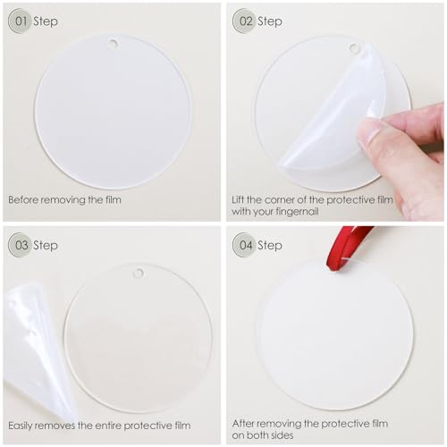 20 PCS Frosted Acrylic Ornament Blanks 3 Inch Acrylic Circles Blanks with Hole, Frosted Glass Ornament for Crafts, Perfect for DIY Christmas Ornaments
