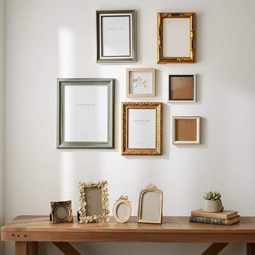 Kathfly 15 Pack Vintage Picture Frames for Wall, Tabletop Display