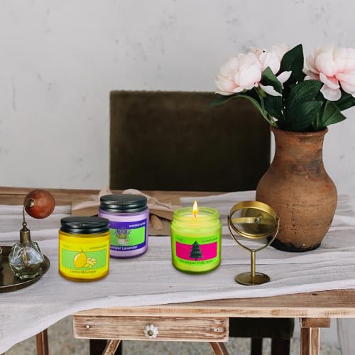 12 Pack Candles, Natural Soy Wax, 6 Scents Frosted Jar Aromatherapy