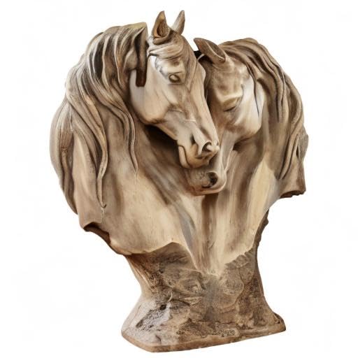 Touch of Class Loving Horses Table Sculpture, Tan
