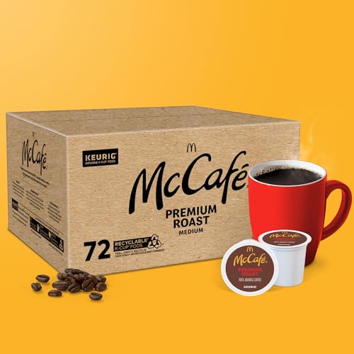 McCafe Premium Roast Coffee K-Cup Pods - Medium Roast, 72 Count, Recyclable, Compatible with Keurig