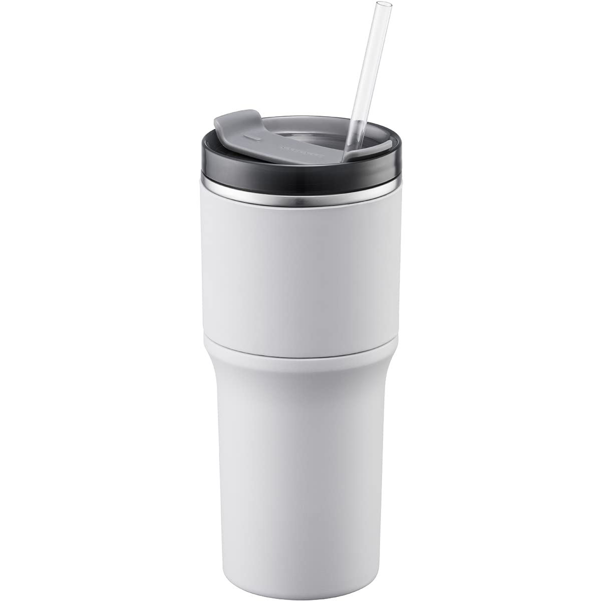 LocknLock Metro Tumbler Stainless Steel Double Wall Insulated with Non-slip grip, Lid, 22 oz, Off-white